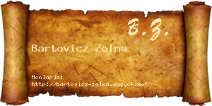 Bartovicz Zolna névjegykártya